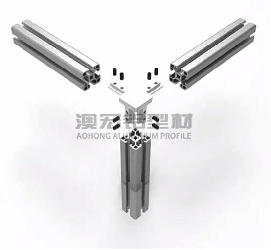 鋁型材配件 使用在正方形型材，30鋁型材或40鋁型材框架中，兩根橫向型材減去30、40mm，立柱減去一定的厚度距離，搭配頂絲擰緊固定。<br />
	<p>
		        澳宏鋁業是鋁型材廠家，專注鋁型材定制，其鋁型材型號和鋁型材配件齊全，想了解更多鋁型材連接方式，歡迎電詢：13381909160。
	</p>
	<p>
		<br />
	</p>
	<p>
		<br />
	</p>
	<p>
		<br />
	</p>
<div style=